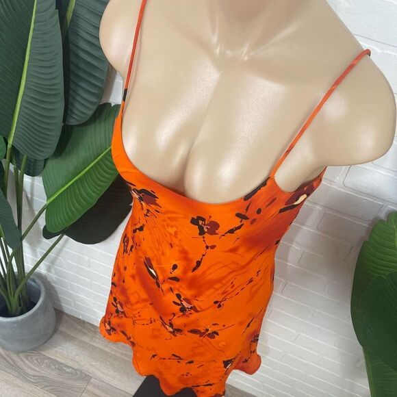 Mint Julep orange floral print midi dress y2k - Picture 3 of 7
